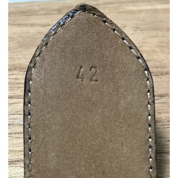 Vintage Moschino Redwall Black Leather‎ Logo Belt Gold Buckle Made in Italy 42 - Picture 6 of 7